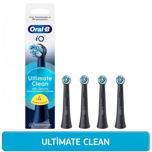 Oral-B iO Ultimate Clean Siyah Diş Fırçası Yedek Başlığı 4 lü