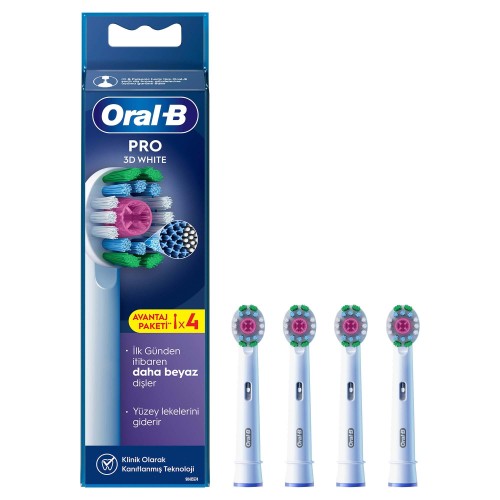 Oral-B Pro 3D White X-Filament Şarjlı Diş Fırçası Yedek Başlığı 4 lü