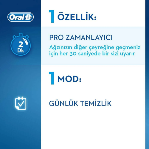 Oral-B Pro1 750 Şarj Edilebilir Diş Fırçası Beyaz+Seyahat Kabı Hediye