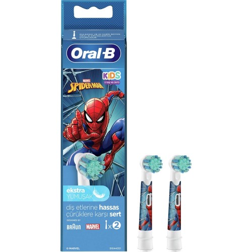 Oral-B Stages Çocuklar İçin Diş Fırçası Yedek Başlığı Spiderman 2 li