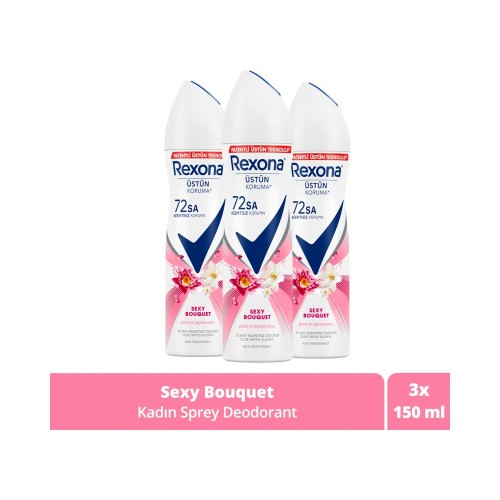 Rexona Kadın Sprey Deodorant Sexy Bouquet Üstün Koruma 150 ml x 3 Adet