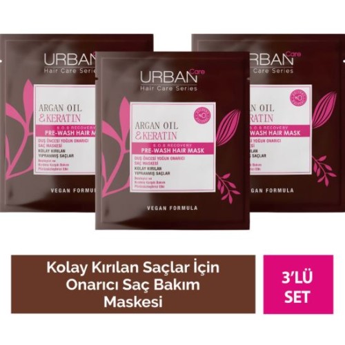 Urban Care Argan Oil & Keratin Saç Bakım Maskesi 50 ml x 3 Adet