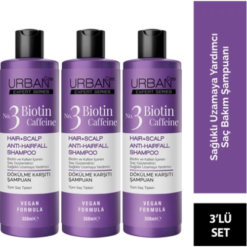 Urban Care Expert Biotin & Caffein Şampuan 350 ml x 3 Adet
