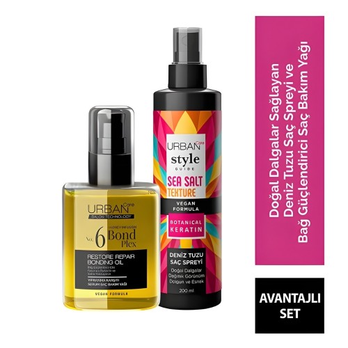 Urban Care Bond Plex Saç Bakım Yağı & Deniz Tuzu Saç Spreyi 2 li Set Urban Care Bond Plex Saç Bakım Yağı & Deniz Tuzu Saç Spreyi 2 li Set