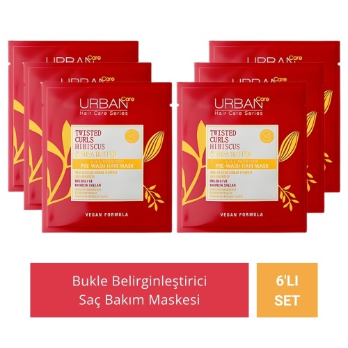 Urban Care Hibiscus & Shea Butter Saç Bakım Maskesi 50 ml x 6 Adet Urban Care Hibiscus & Shea Butter Saç Bakım Maskesi 50 ml x 6 Adet