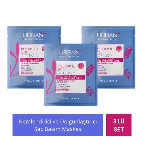 Urban Care Hyaluronic Acid & Collagen Saç Bakım Maskesi 50 ml x 3 Adet