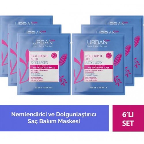 Urban Care Hyaluronic Acid & Collagen Saç Bakım Maskesi 50 ml x 6 Adet
