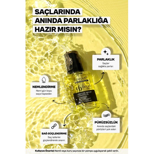 Urban Care No.6 Bond Plex Restore Repair Saç Bakım Yağı 100 ml x2 Adet