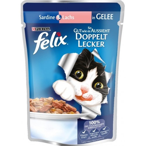 Felix Pouch Somon ve Sardalyalı Yaş Kedi Maması 100 gr