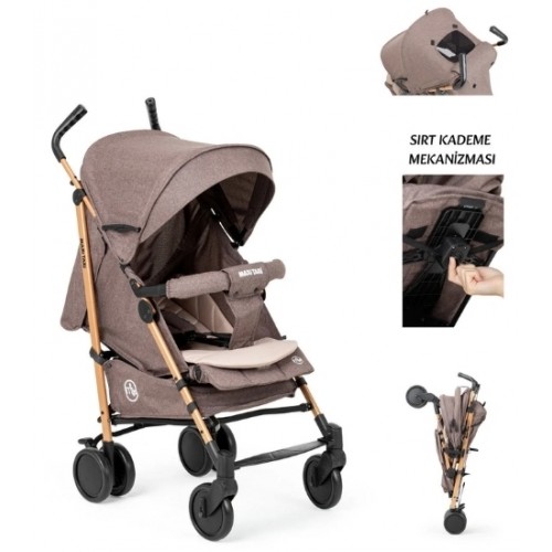 Maxi Taxi Floki Tam Yatar Baston Bebek Arabası - Kahve Maxi Taxi Floki Tam Yatar Baston Bebek Arabası - Kahve