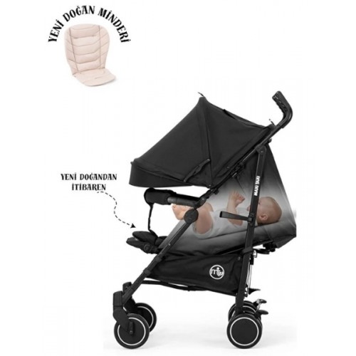 Maxi Taxi Floki Tam Yatar Baston Bebek Arabası - Siyah Maxi Taxi Floki Tam Yatar Baston Bebek Arabası - Siyah