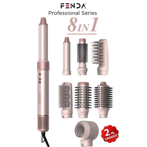 Fenda Profosyonel 8in1 Saç Şekillendirme ve Kurutma Seti