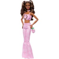 Barbie Deluxe Style Pembe Kot Pantolonlu Esmer JJN72