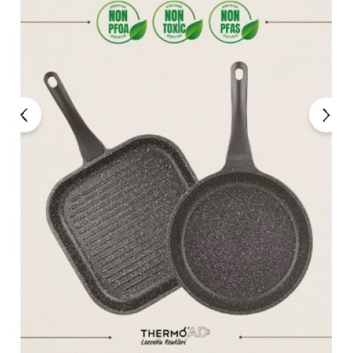 Thermoad Tava Seti Frapan Serisi 2 Parça Gri 26-28 cm Thermoad Tava Seti Frapan Serisi 2 Parça Gri 26-28 cm