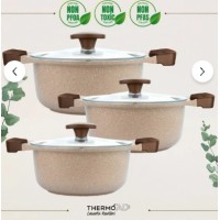 Thermoad Tencere Seti Graneu Serisi 6 Parça Mini Set Vizon