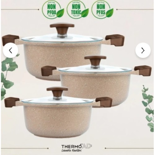 Thermoad Tencere Seti Graneu Serisi 6 Parça Mini Set Vizon Thermoad Tencere Seti Graneu Serisi 6 Parça Mini Set Vizon