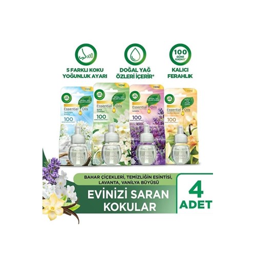 Air Wick Elektrikli Oda Kokusu Yedek Şişe 4 lü Set