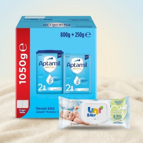 Aptamil 2 Pronutra Devam Sütü 1050 gr (Islak Mendil Hediyeli)
