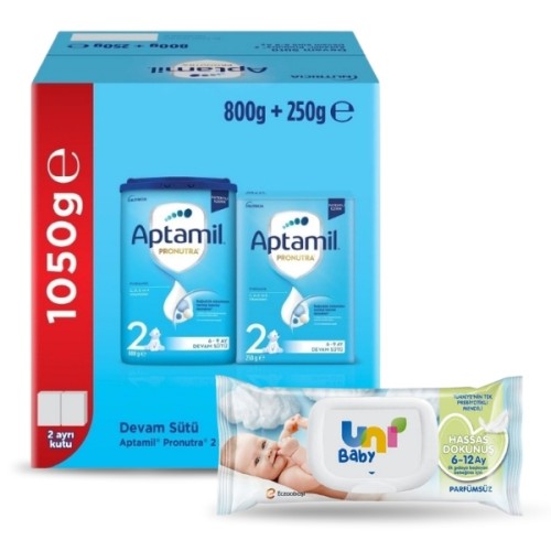 Aptamil 2 Pronutra Devam Sütü 1050 gr (Islak Mendil Hediyeli)