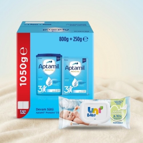 Aptamil 3 Pronutra Devam Sütü 1050 gr (Islak Mendil Hediyeli)