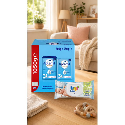 Aptamil 3 Pronutra Devam Sütü 1050 gr (Islak Mendil Hediyeli)