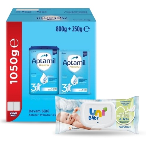 Aptamil 3 Pronutra Devam Sütü 1050 gr (Islak Mendil Hediyeli)