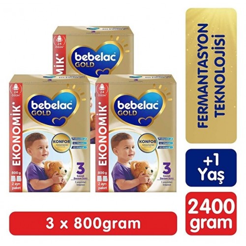Bebelac Gold 3 Devam Sütü 800 gr x 3 Adet
