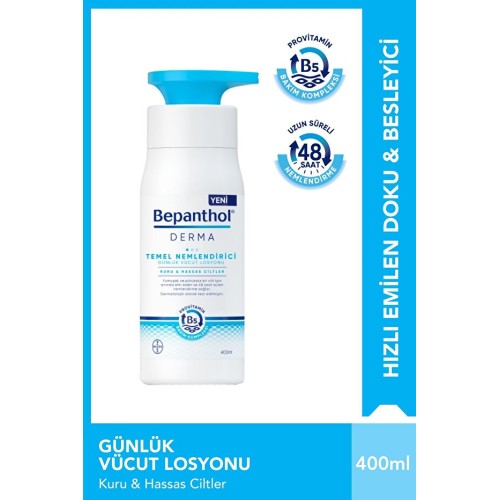 Bepanthol Derma Temel Nemlendirici Vücut Losyonu 400 ml Bepanthol Derma Temel Nemlendirici Vücut Losyonu 400 ml