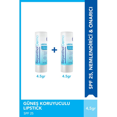 Bepanthol Lipstick Güneş Koruyucu Dudak Bakım Kremi 4.5 gr x 2 Adet Bepanthol Lipstick Güneş Koruyucu Dudak Bakım Kremi 4.5 gr x 2 Adet