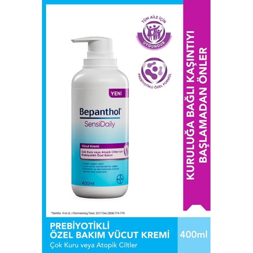 Bepanthol Sensidaily Pompalı Vücut Kremi Kuru ve Atopik Cilt 400 ml