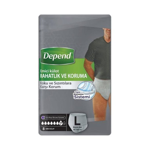 Depend Emici Külot Büyük Boy Erkek 8 li Depend Emici Külot Büyük Boy Erkek 8 li