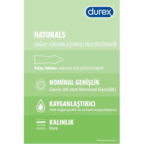 Durex Naturals Doğal Kayganlaştırıcılı Prezervatif 40 lı Durex Naturals Doğal Kayganlaştırıcılı Prezervatif 40 lı