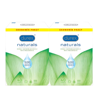 Durex Naturals Doğal Kayganlaştırıcılı Prezervatif 40 lı x 2 Adet