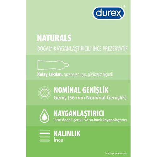 Durex Naturals Doğal Kayganlaştırıcılı Prezervatif 40 lı x 2 Adet Durex Naturals Doğal Kayganlaştırıcılı Prezervatif 40 lı x 2 Adet