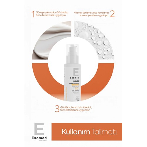 Esomed Leke Bırakmayan Yüz ve Vücut Güneş Kremi Spf 50+ 100 ml