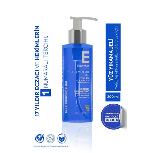 Esomed Yağlı ve Akneye Eğilimli Ciltler için Yüz Temizleme Jeli 200 ml