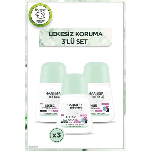 Garnier Mineral Lekesiz Koruma Roll on Deodorant 50 ml x 3 Adet Garnier Mineral Lekesiz Koruma Roll on Deodorant 50 ml x 3 Adet