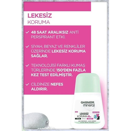 Garnier Mineral Lekesiz Koruma Roll on Deodorant 50 ml x 3 Adet Garnier Mineral Lekesiz Koruma Roll on Deodorant 50 ml x 3 Adet