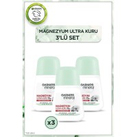 Garnier Mineral Magnezyum Ultra Kuru Roll On Deodorant 50 ml x 3 Adet
