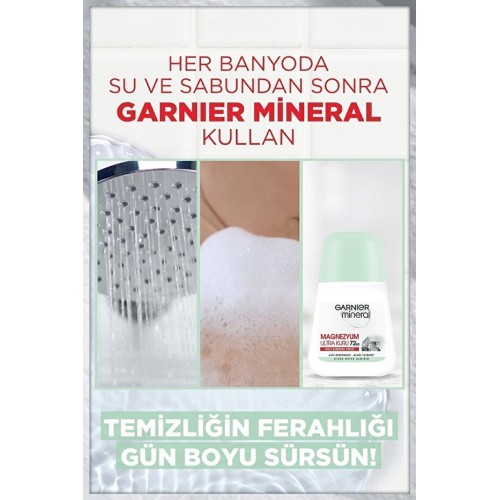 Garnier Mineral Magnezyum Ultra Kuru Roll On Deodorant 50 ml x 3 Adet