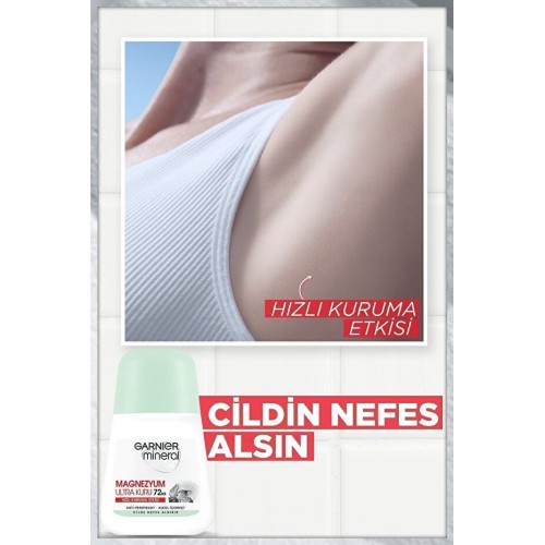 Garnier Mineral Magnezyum Ultra Kuru Roll On Deodorant 50 ml x 3 Adet