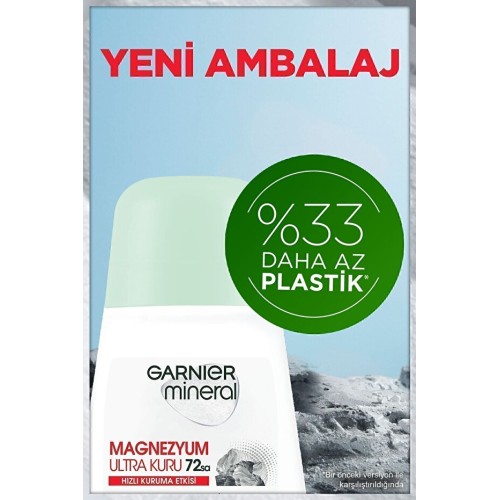 Garnier Mineral Magnezyum Ultra Kuru Roll On Deodorant 50 ml x 3 Adet