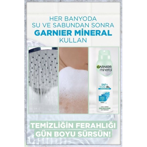 Garnier Mineral Saf ve Temiz Kadın Sprey Deodorant 150 ml x 5 Adet