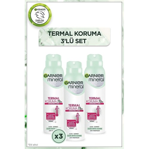 Garnier Mineral Termal Koruma Sprey Deodorant 150 ml x 3 Adet