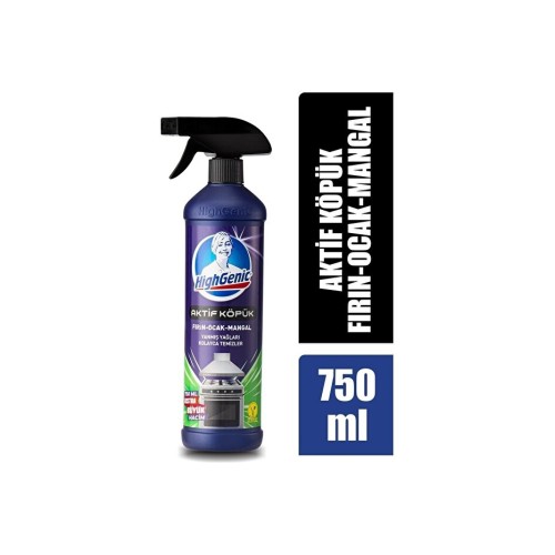 Highgenic Aktif Köpük Fırın-Ocak-Mangal Temizleyici 750 ml