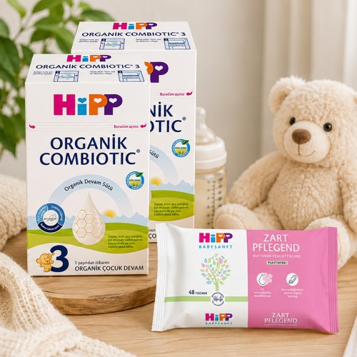 Hipp 3 Organik Devam Sütü Combiotic 600grx2 Adet (Islak Mendil Hediye)
