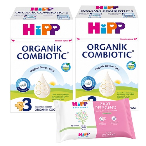 Hipp 3 Organik Devam Sütü Combiotic 600grx2 Adet (Islak Mendil Hediye)