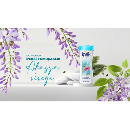 İpek Akasya Çiçeği Özü Normal Saçlar için 2 si 1 Arada Şampuan 480 ml İpek Akasya Çiçeği Özü Normal Saçlar için 2 si 1 Arada Şampuan 480 ml