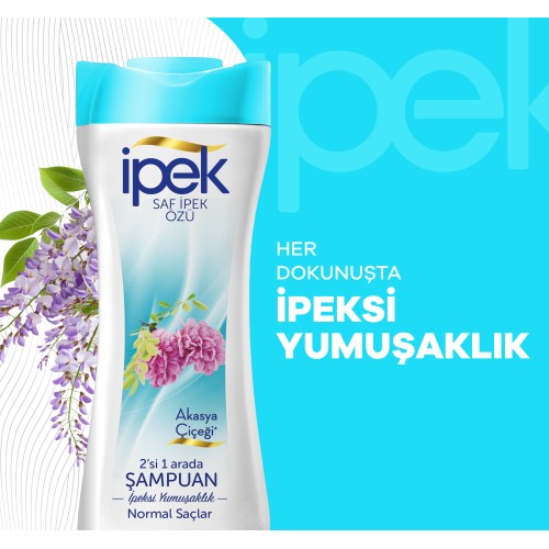 İpek Akasya Çiçeği Özü Normal Saçlar için 2 si 1 Arada Şampuan 480 ml İpek Akasya Çiçeği Özü Normal Saçlar için 2 si 1 Arada Şampuan 480 ml