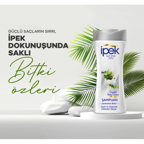 İpek Faydalı Bitki Özleri Zayıf ve Koparak Dökülen Saçlar için Şampuan 480 ml İpek Faydalı Bitki Özleri Zayıf ve Koparak Dökülen Saçlar için Şampuan 480 ml